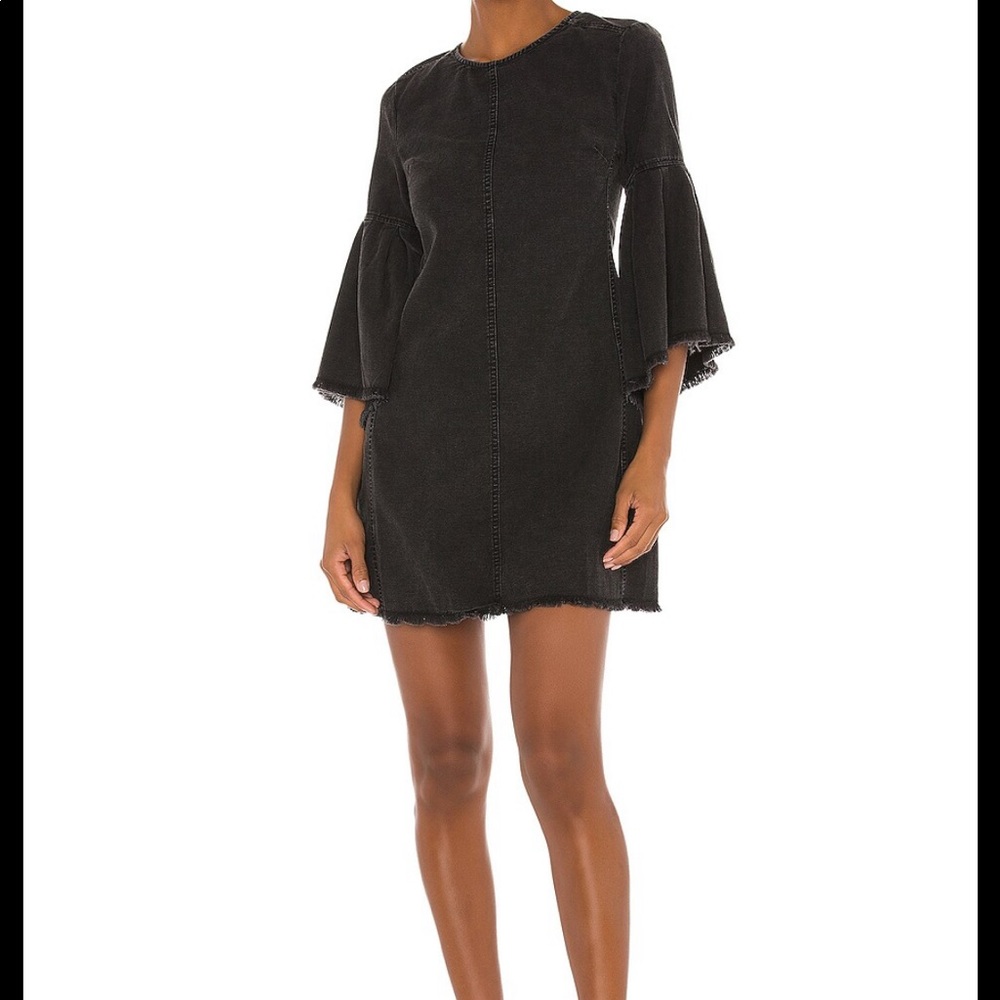 Free People; black mini dress; size 0